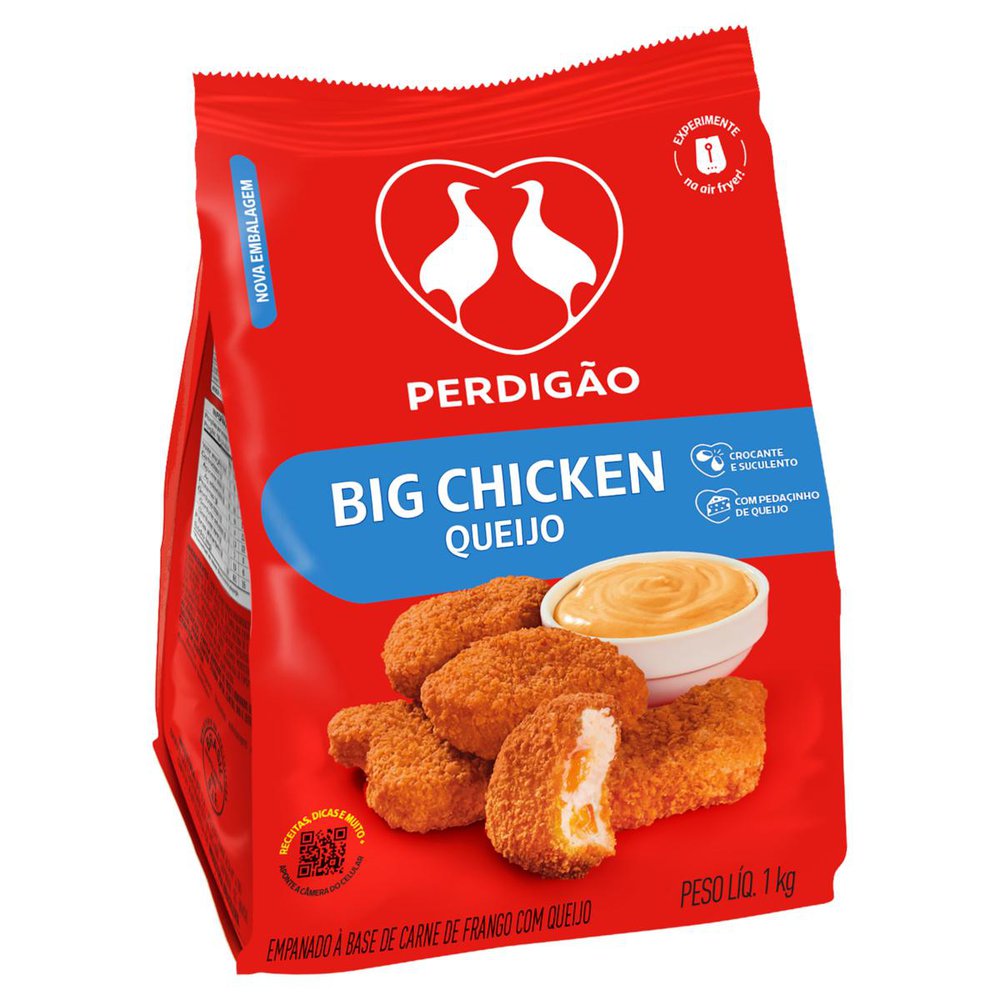 Empanado Frango Perdigão Big Chicken 1Kg Queijo