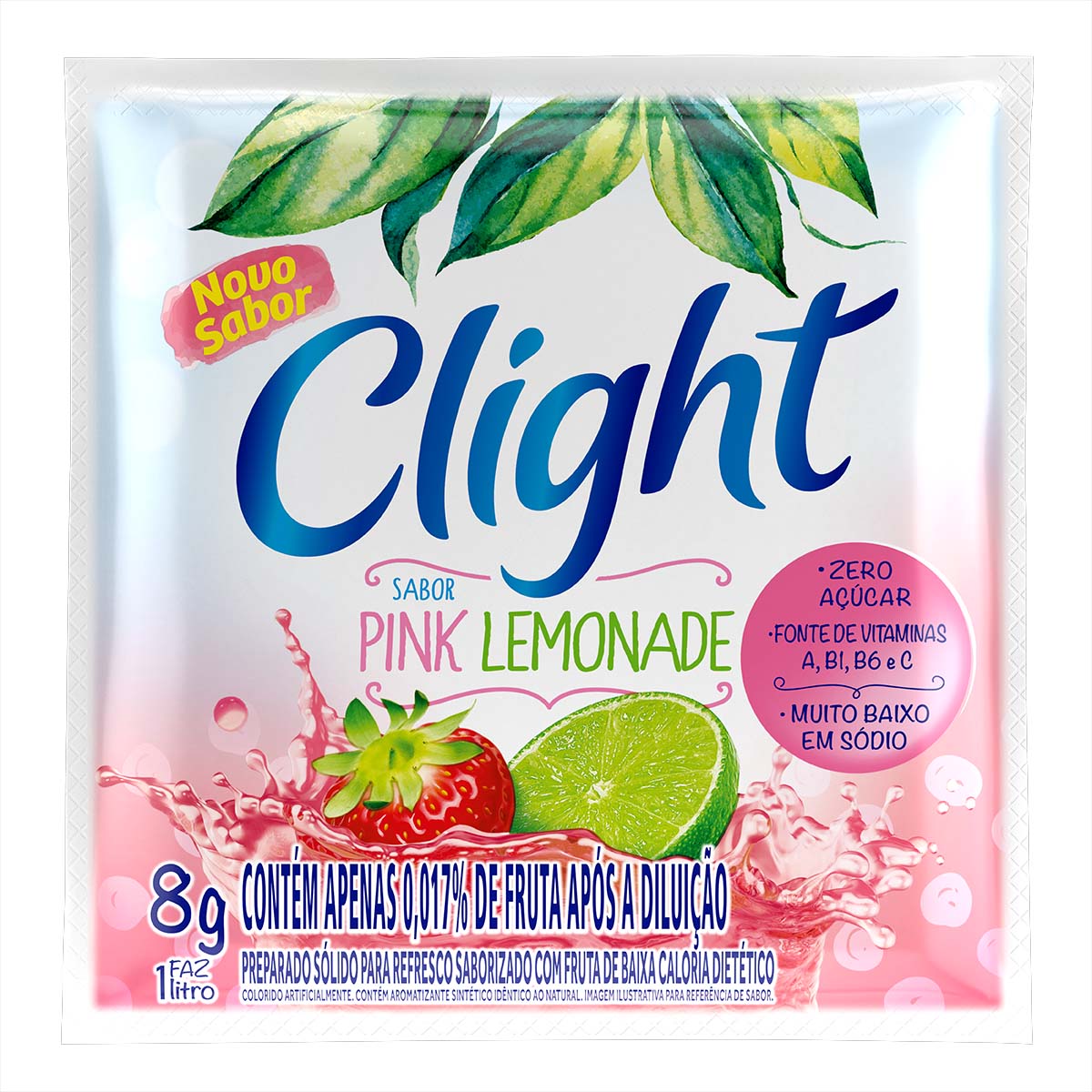 Refresco em pó Clight Pink Lemonade 8g