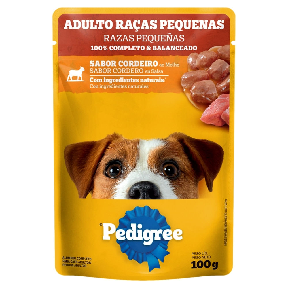 Alimento Cao Pedigree 100g Adulto Cordeiro E Molho