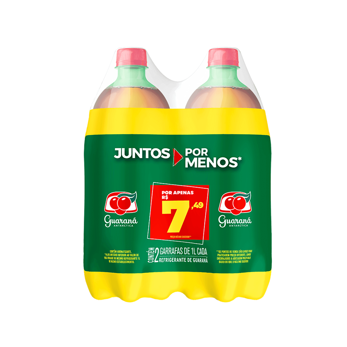 Refrigerante Guaraná Antarctica 1L Pet com 2