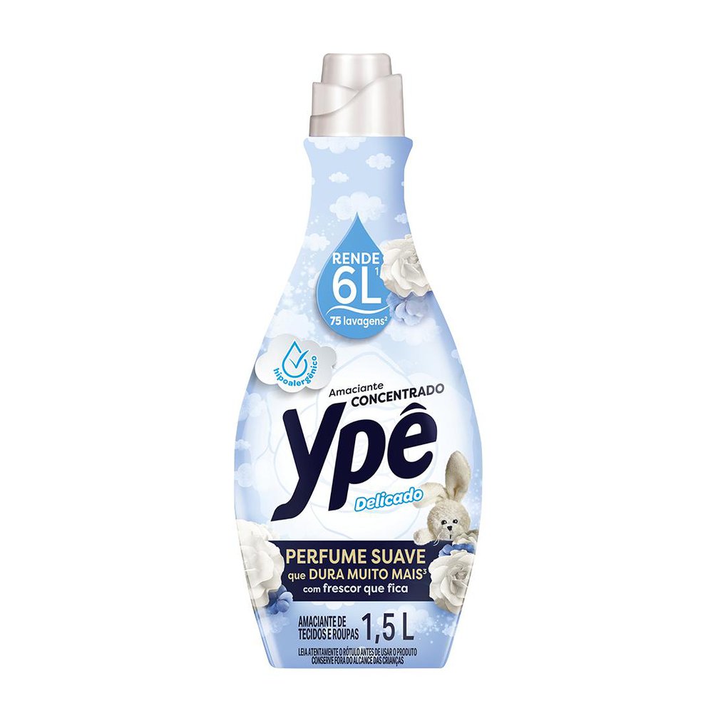 Amaciante de Roupas Ypê Concentrado Delicado 1,5l