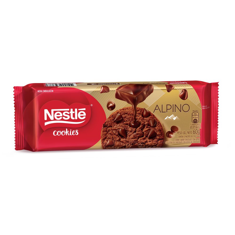 Biscoito Cookie ALPINO Gotas De Chocolate 60g