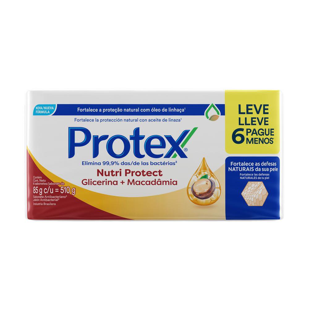 Sabonete em Barra Protex Nutri Protect Macadâmia + Glicerina 6un 85g