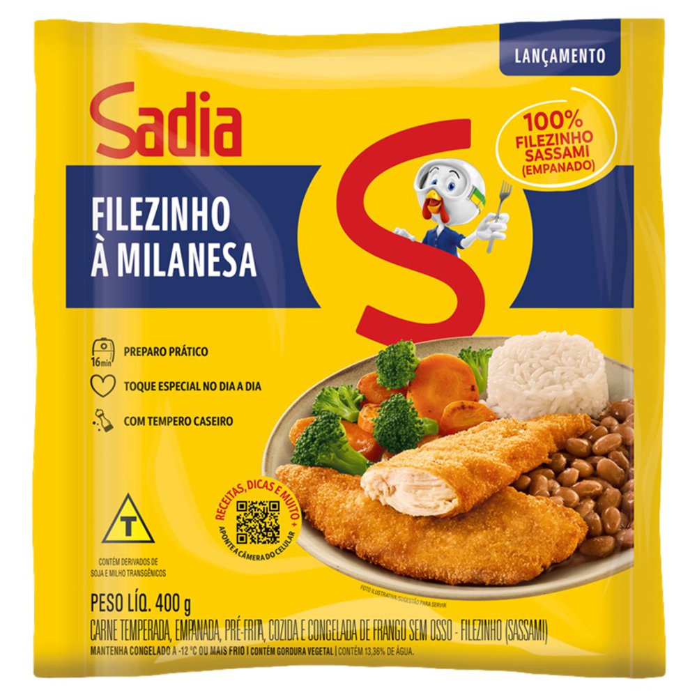 Empanado de Frango Filezinho Sassami Temperado Sadia 400g