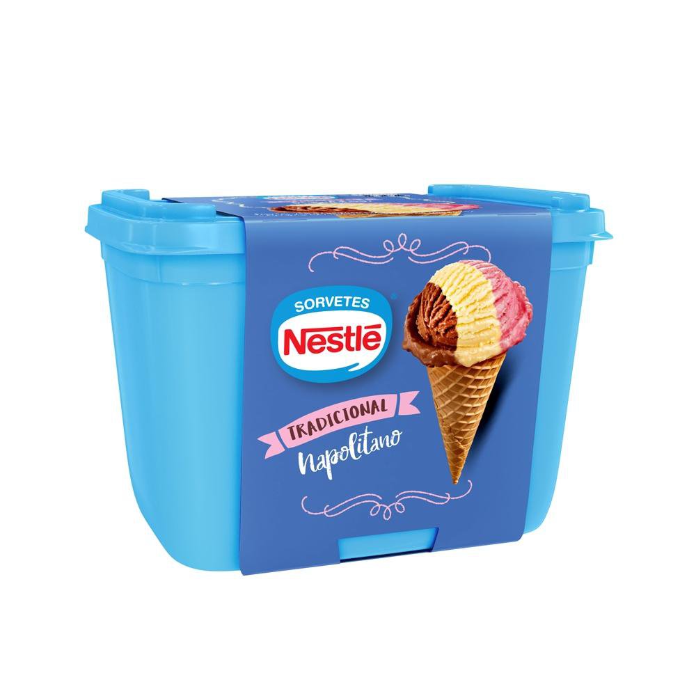 Sorvete Nestlé Napolitano Tradicional 1,5L