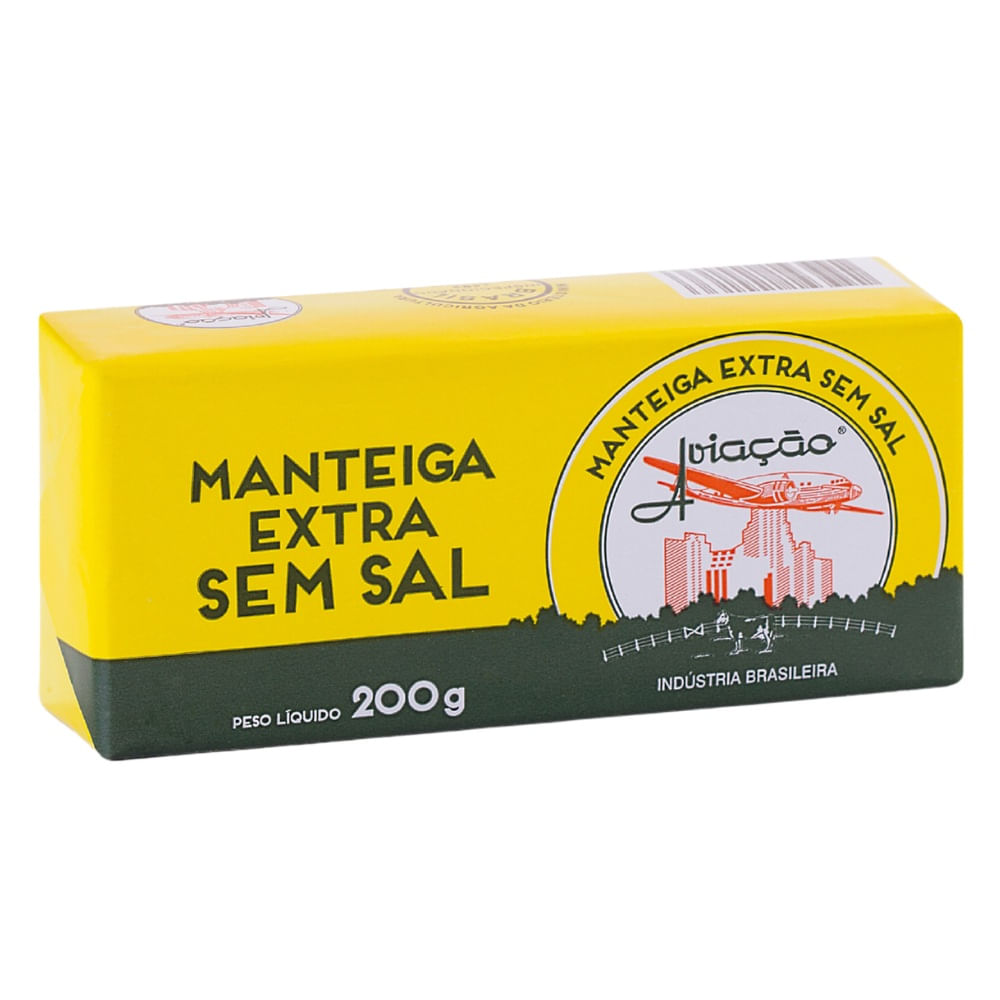 Manteiga Aviação 200g Tablete Sem Sal