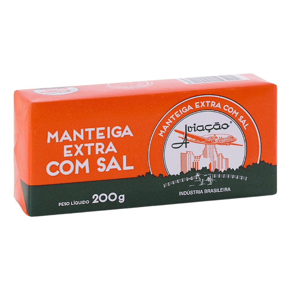 Manteiga Aviação 200g Tablete Com Sal