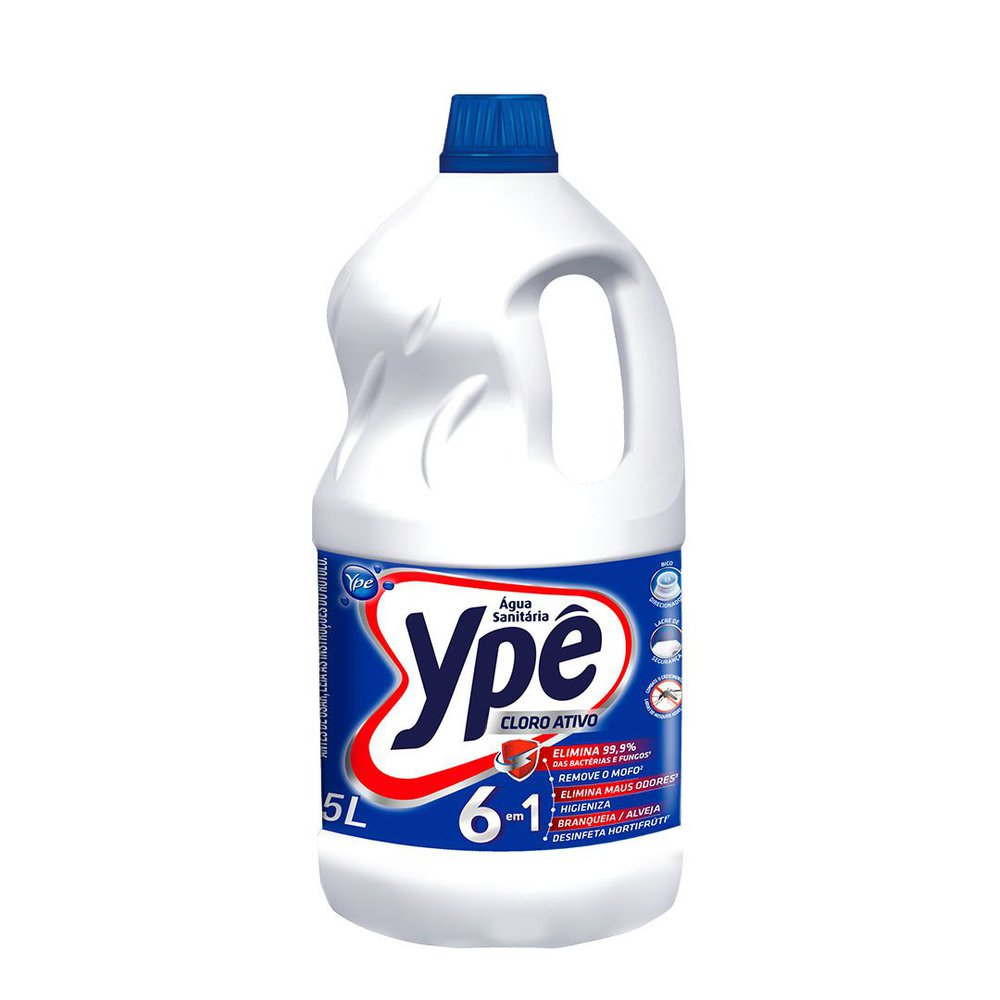Água Sanitária Ypê 5l - Alveja - Desinfeta - Bactericida