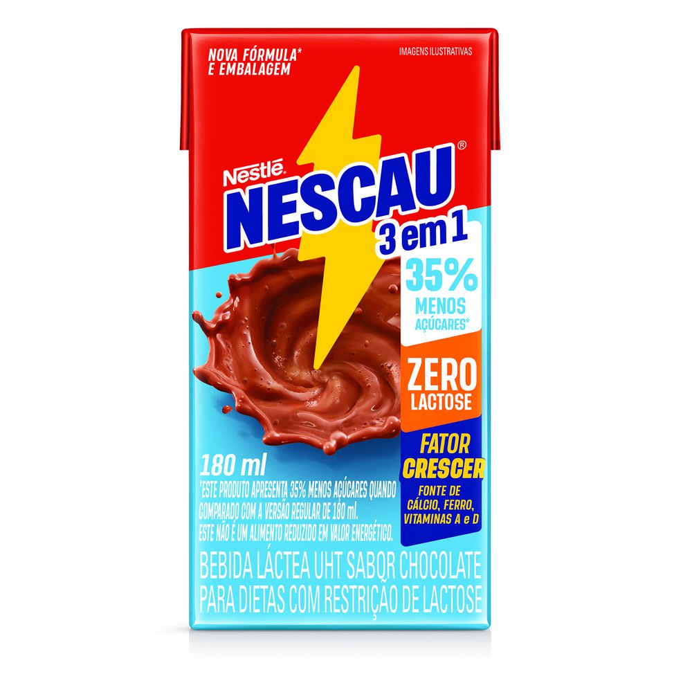 Bebida Láctea UHT Nescau Menos Açúcares Zero Lactose 180ml