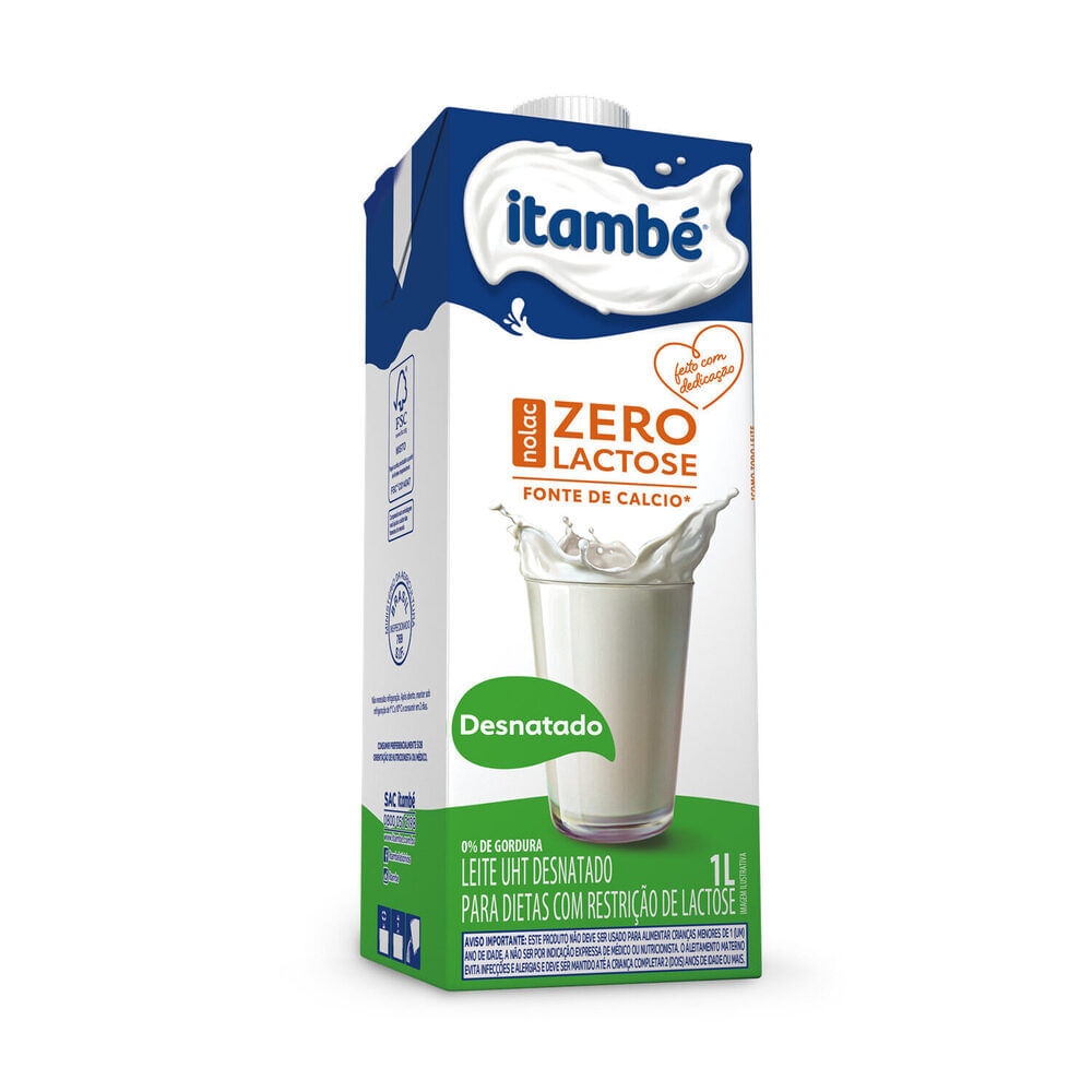 Leite Longa Vida Itambê Nolac Desnatado Sem Lactose 1l