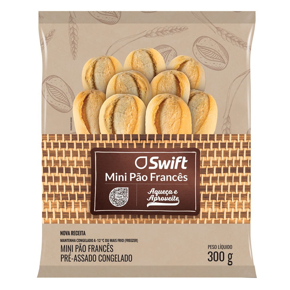 Mini Pão Francês congelado Swift 300g