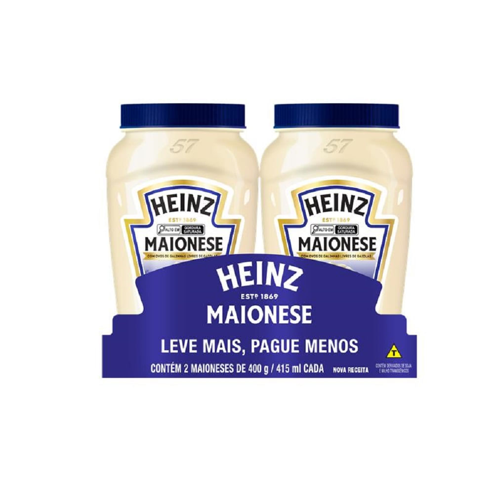Maionese Heinz 400g com 2 Unidades Leve Mais Pague Menos