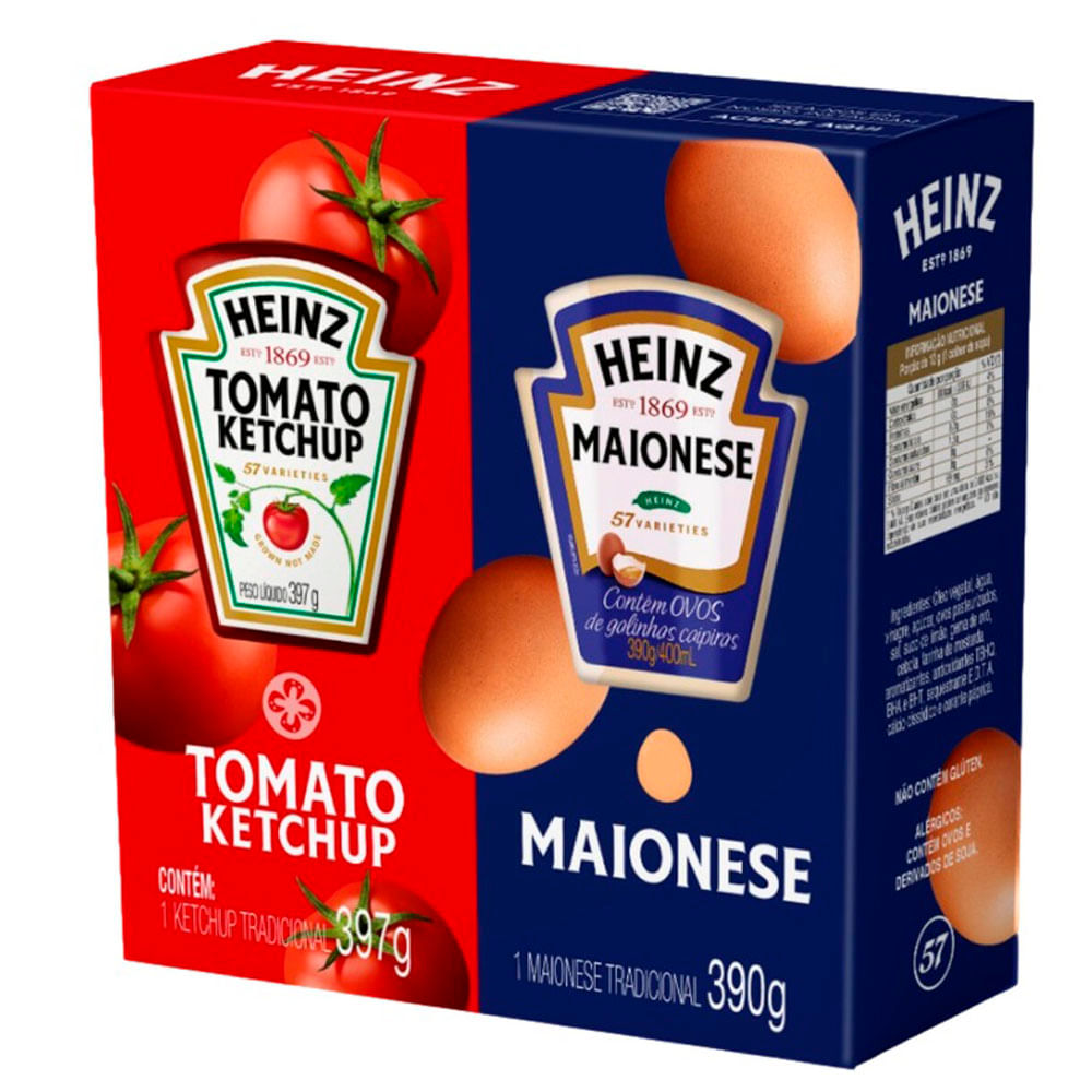 Kit Ketchup 397g e Maionese 390g Heinz