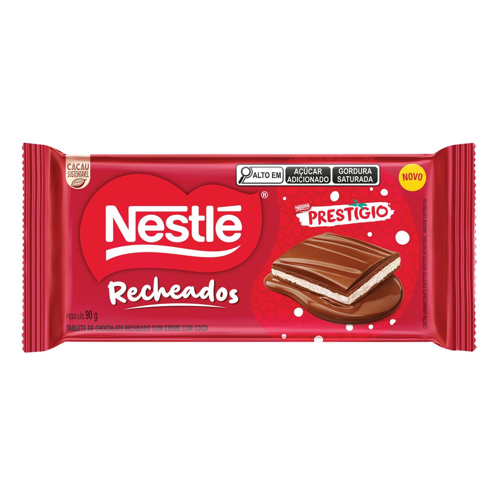 Chocolate em Tablete Nestlé recheado prestigio 90g