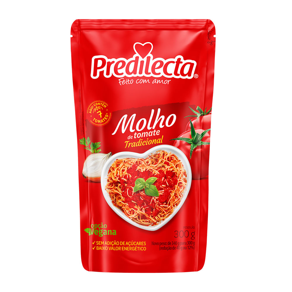 Molho Tomate Tradicional Predilecta 300g Sachê
