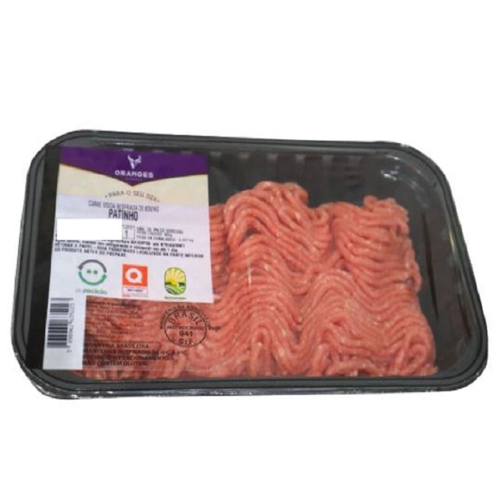 Patinho bovino moído resfriado Oranges bandeja 500g