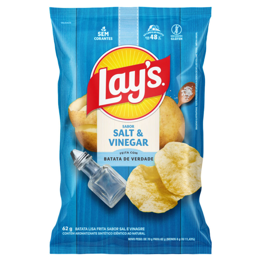 Salgadinho Batata Lays Sal Vinagre 62g