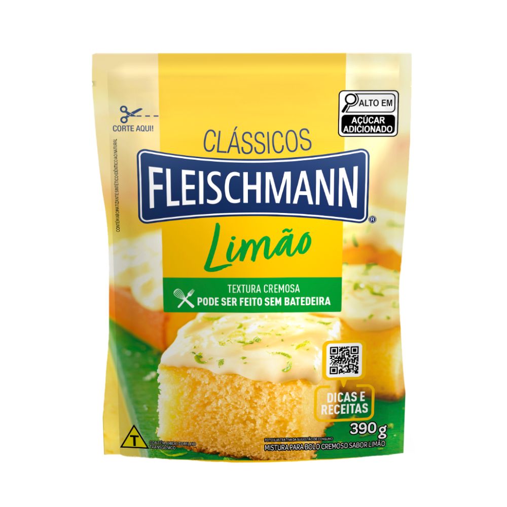 Mistura para Bolo Fleischmann Limão Cremoso 390g