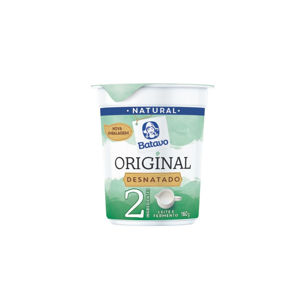 Iogurte natural desnatado Batavo 160g Original