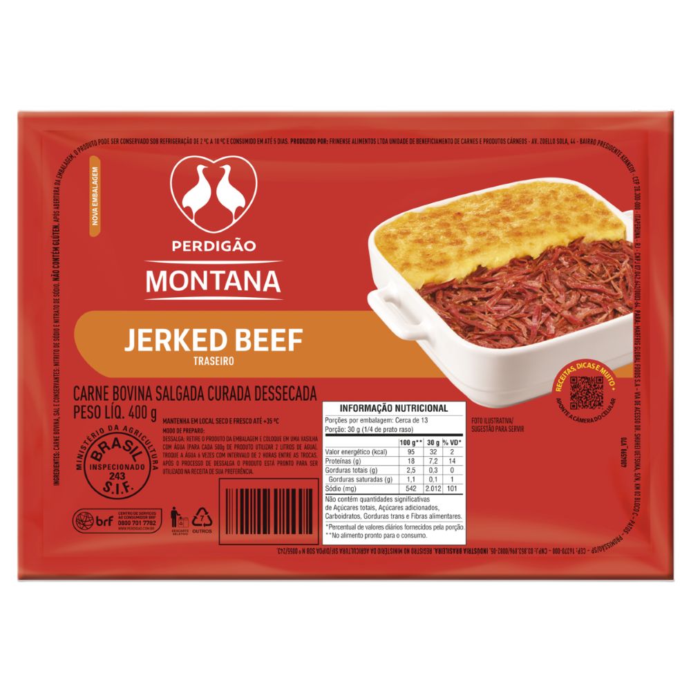 Jerked Beef Traseiro Perdigão Montana 400g
