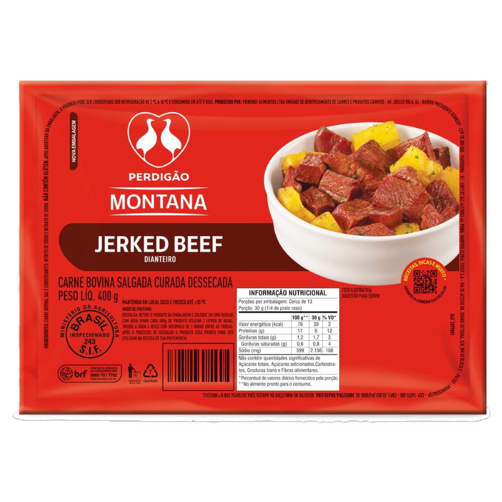 Jerked Beef Dianteiro Perdigão Montana 400g