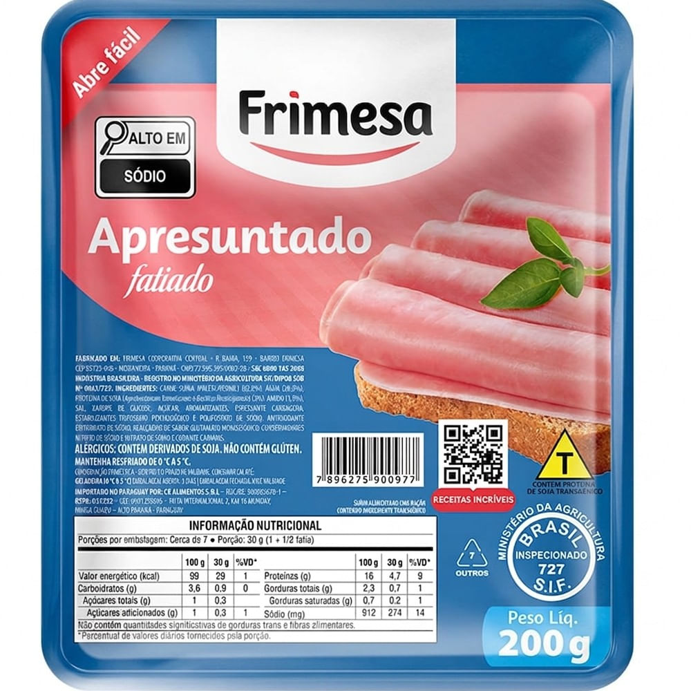 Apresuntado Frimesa Fatiado 200g