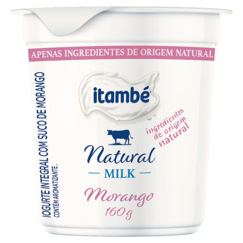 Iogurte natural milk Itambé 160g Morango