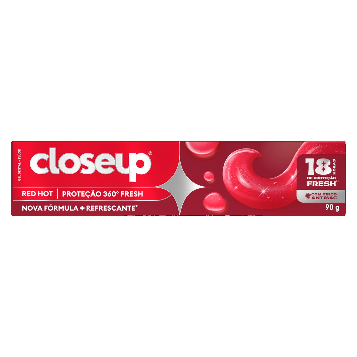 Creme Dental em Gel Closeup Proteção 360º Fresh Red Hot 90g