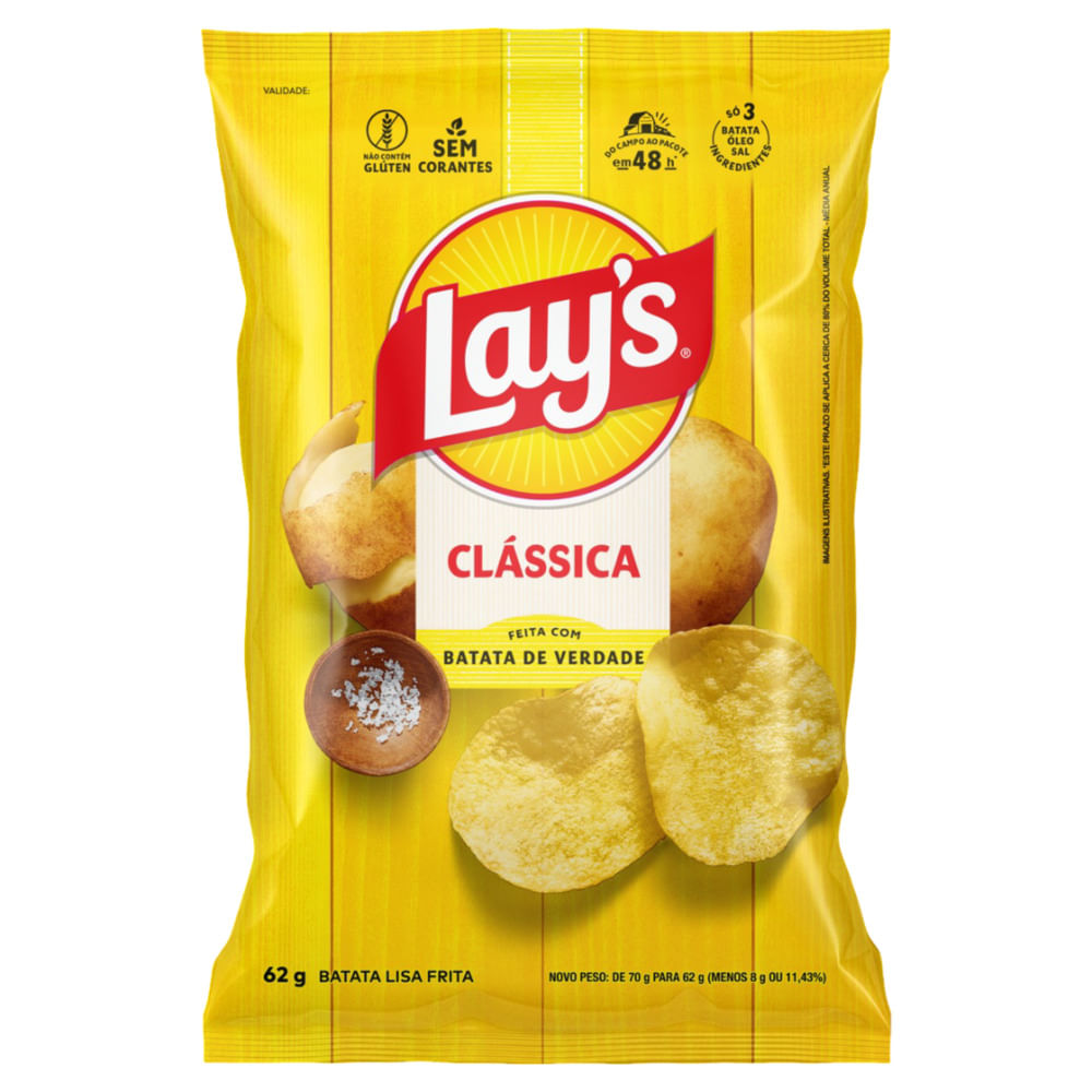 Salgadinho Batata Lays Classica 62g