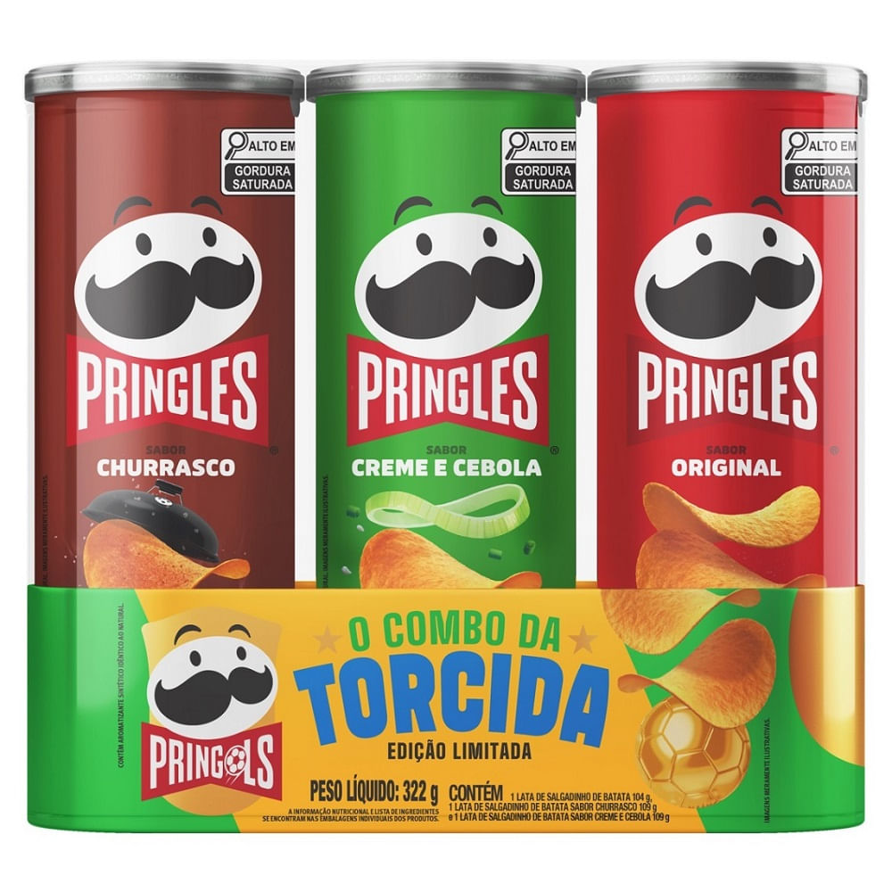 Salgadinho Batata Pringles Combo Da Torcida 322g