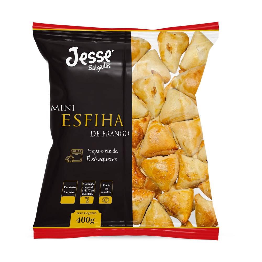 Mini Esfiha Frango Jessé Salgados 400g
