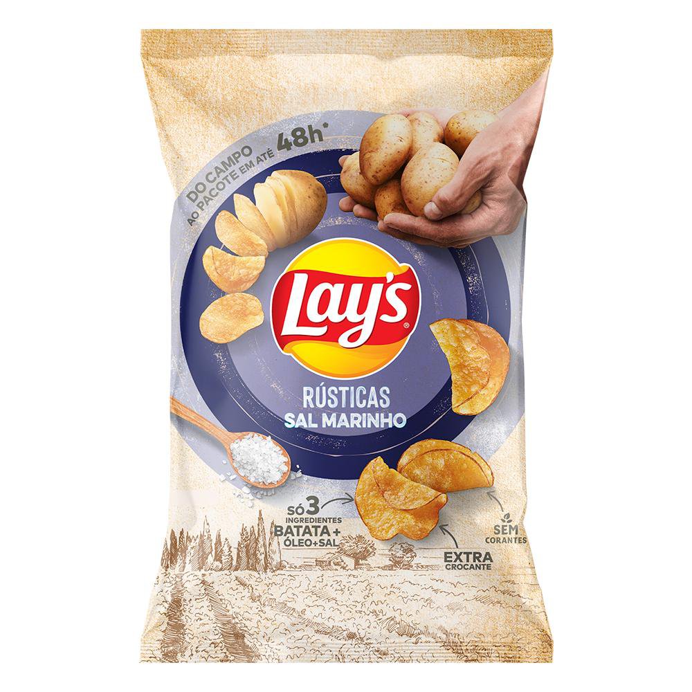 Salgadinho batata Lay's Rustica Sal Marinho 108g